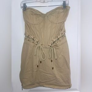 Tan Utility Mini Dress